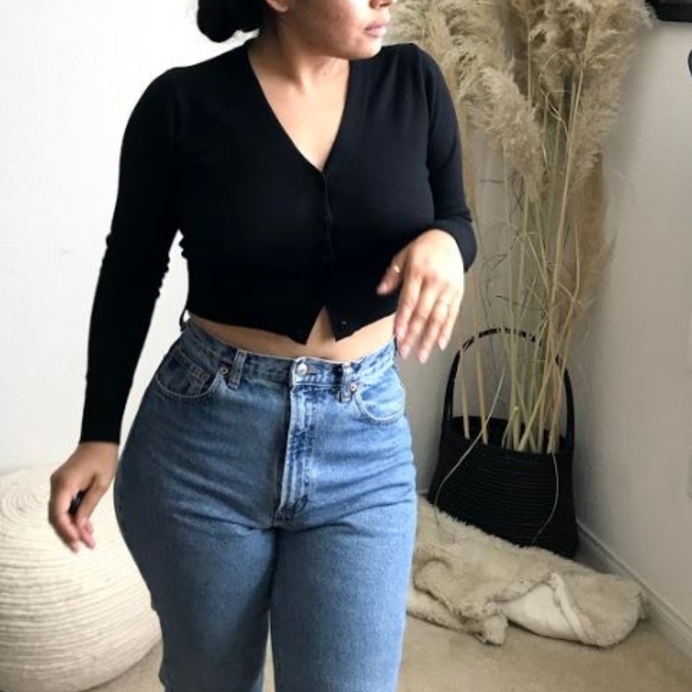Grace Karin cropped black button cardigan - Picture 1 of 6